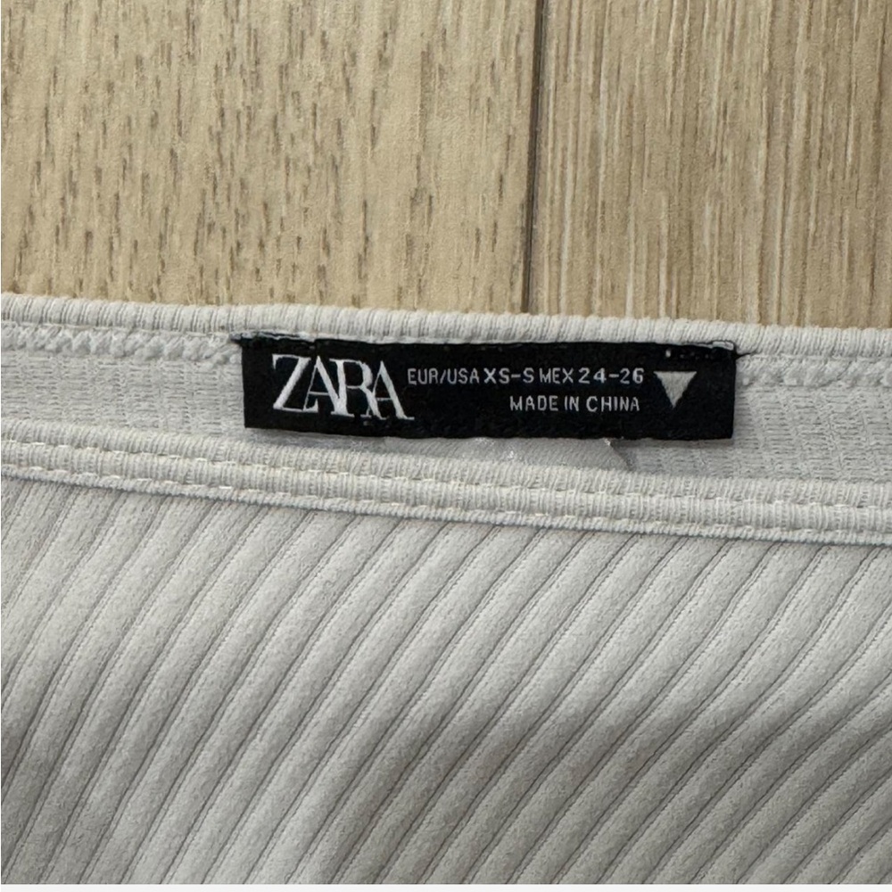 Zara White Ribbed Tank Top - Picture 2 of 2